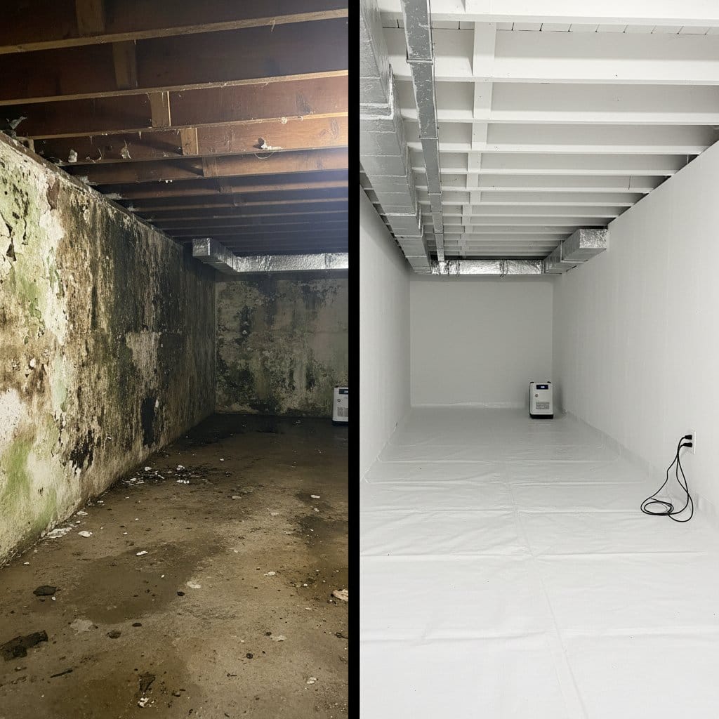 Post-Remediation Cleaning & Clearance restoration β crawl space of bungalow in Wyckoff, NJ